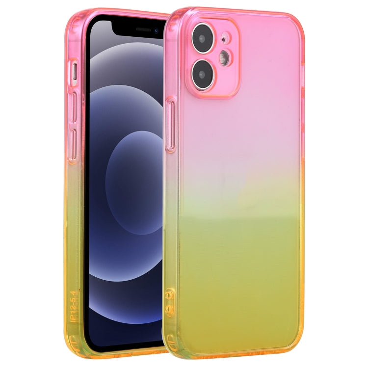 For iPhone 12 mini Straight Edge Gradient Color TPU Protective Case