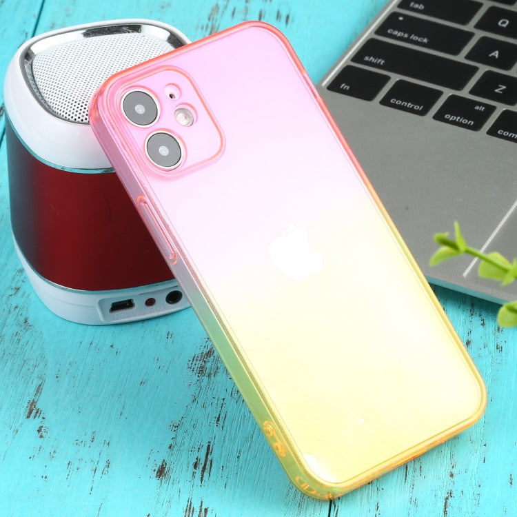 For iPhone 12 mini Straight Edge Gradient Color TPU Protective Case