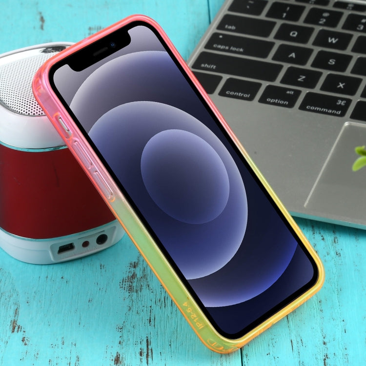 For iPhone 12 mini Straight Edge Gradient Color TPU Protective Case