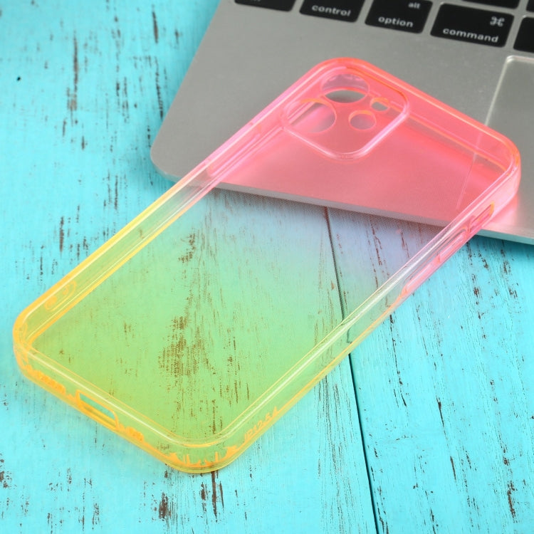 For iPhone 12 mini Straight Edge Gradient Color TPU Protective Case