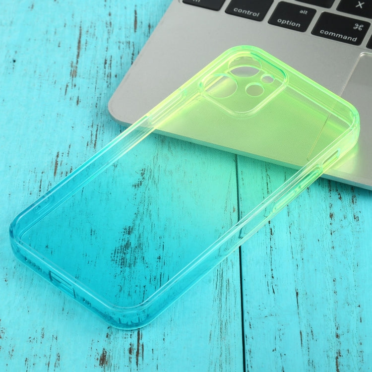 For iPhone 12 mini Straight Edge Gradient Color TPU Protective Case