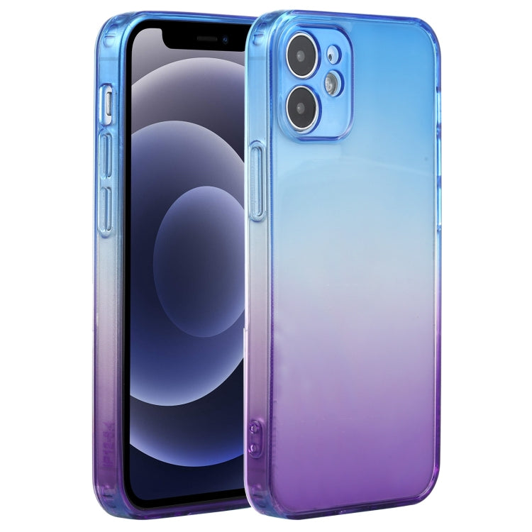 For iPhone 12 mini Straight Edge Gradient Color TPU Protective Case