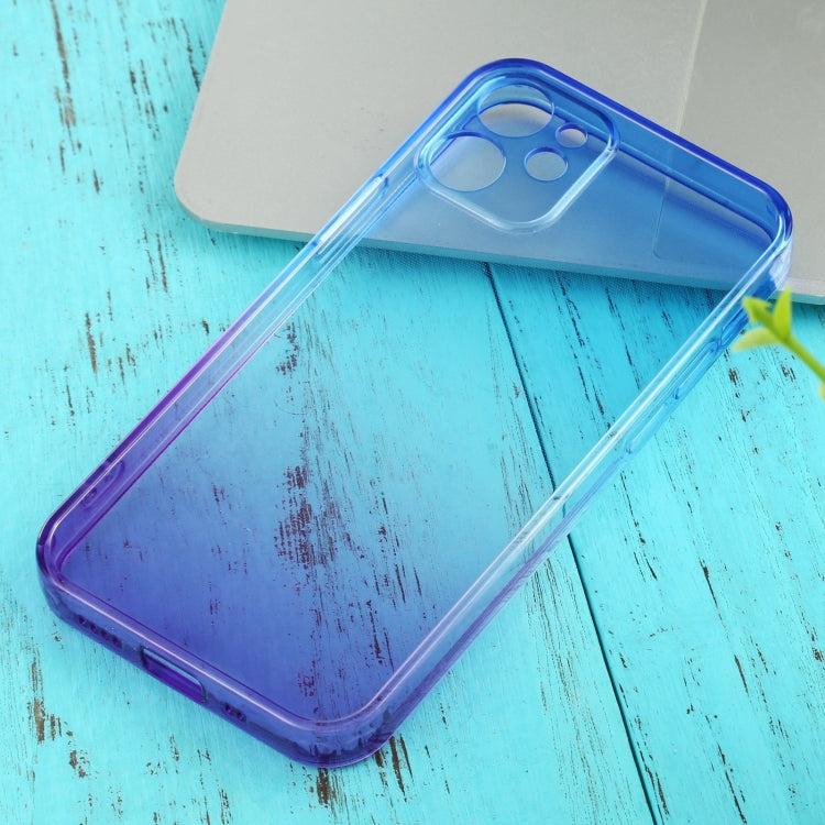 For iPhone 12 mini Straight Edge Gradient Color TPU Protective Case