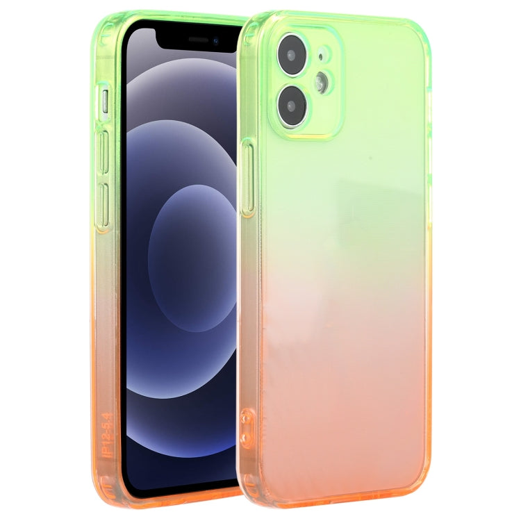 For iPhone 12 mini Straight Edge Gradient Color TPU Protective Case