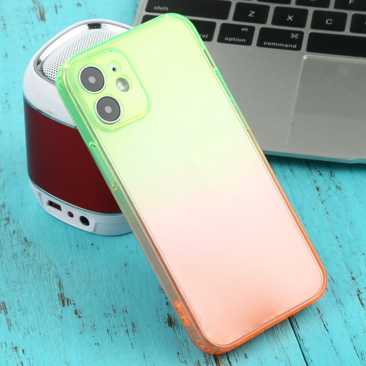 For iPhone 12 mini Straight Edge Gradient Color TPU Protective Case