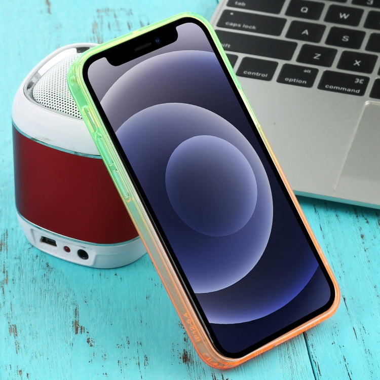 For iPhone 12 mini Straight Edge Gradient Color TPU Protective Case