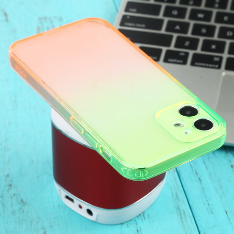 For iPhone 12 mini Straight Edge Gradient Color TPU Protective Case
