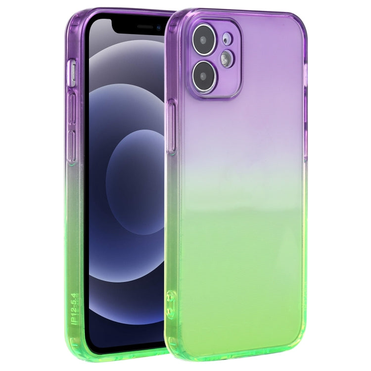 For iPhone 12 mini Straight Edge Gradient Color TPU Protective Case