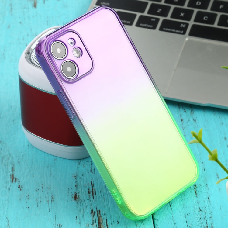 For iPhone 12 mini Straight Edge Gradient Color TPU Protective Case