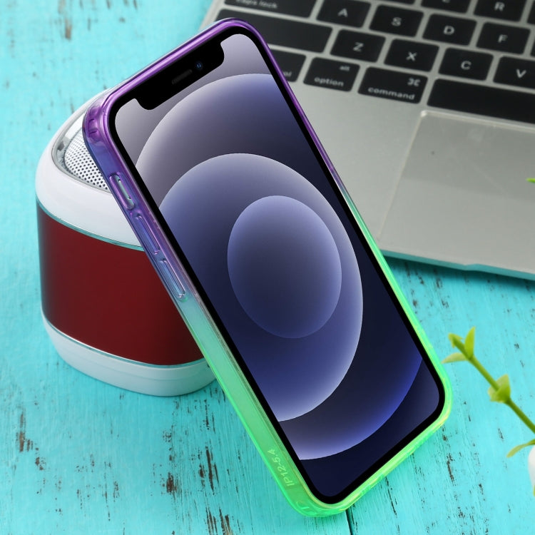 For iPhone 12 mini Straight Edge Gradient Color TPU Protective Case
