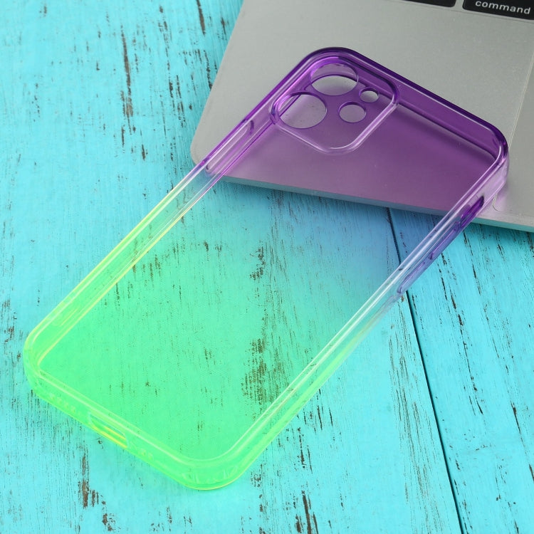 For iPhone 12 mini Straight Edge Gradient Color TPU Protective Case