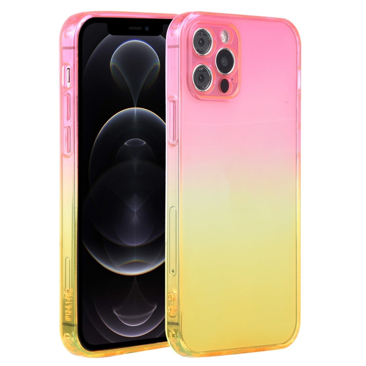 For iPhone 12 Pro Straight Edge Gradient Color TPU Protective Case