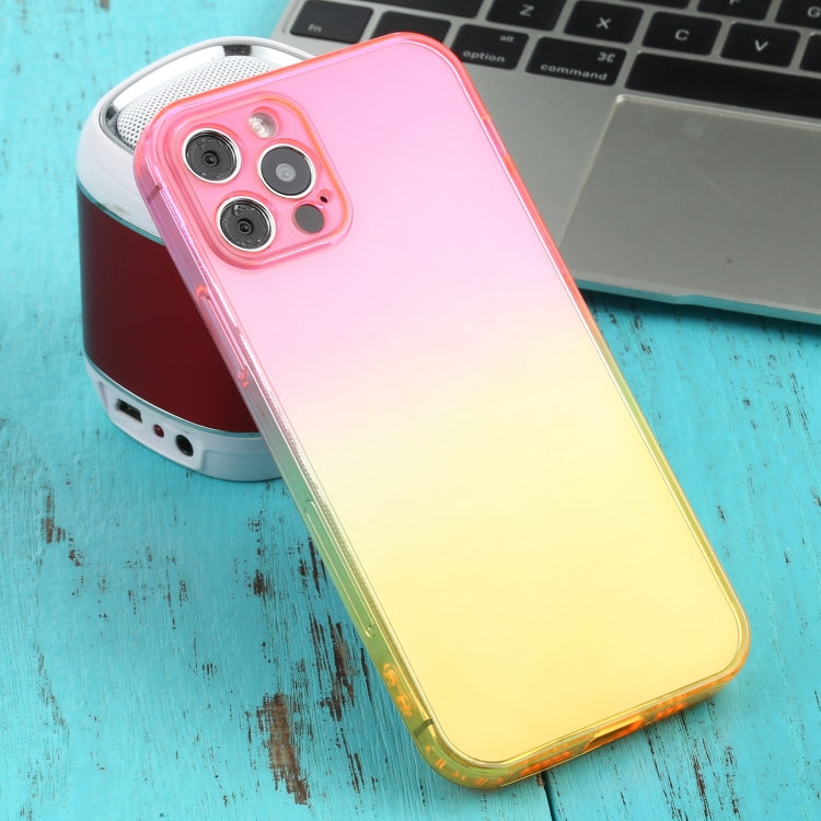 For iPhone 12 Pro Straight Edge Gradient Color TPU Protective Case