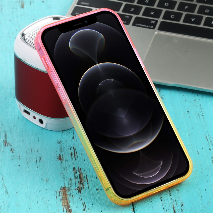 For iPhone 12 Pro Straight Edge Gradient Color TPU Protective Case