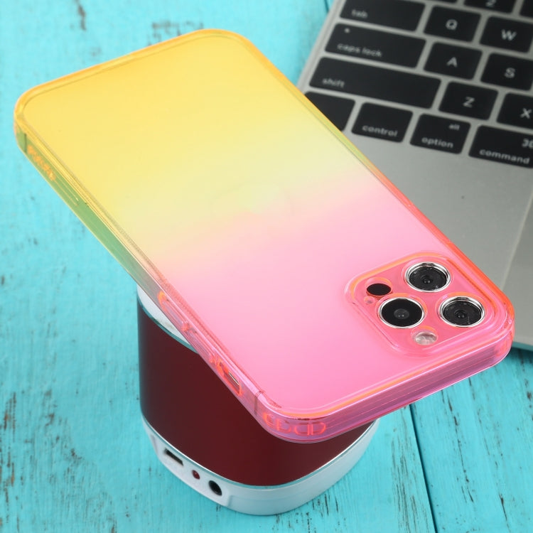 For iPhone 12 Pro Straight Edge Gradient Color TPU Protective Case