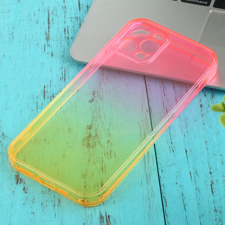 For iPhone 12 Pro Straight Edge Gradient Color TPU Protective Case