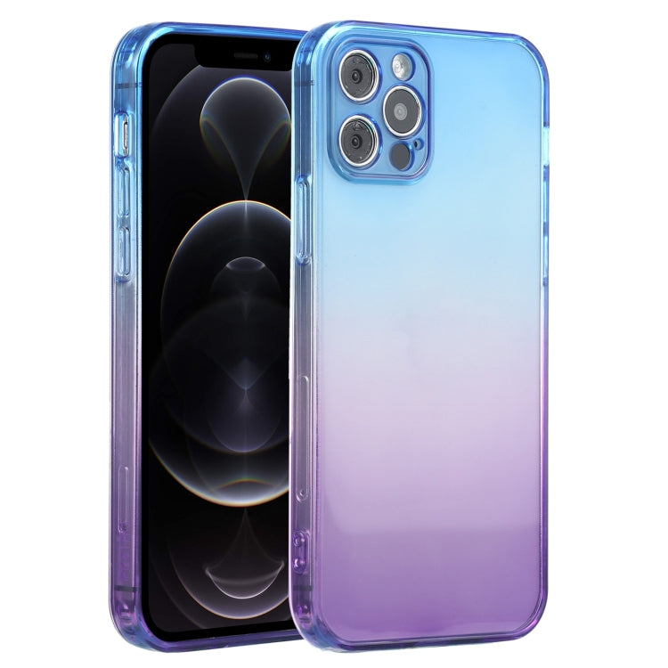For iPhone 12 Pro Straight Edge Gradient Color TPU Protective Case