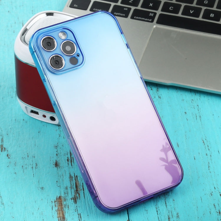 For iPhone 12 Pro Straight Edge Gradient Color TPU Protective Case