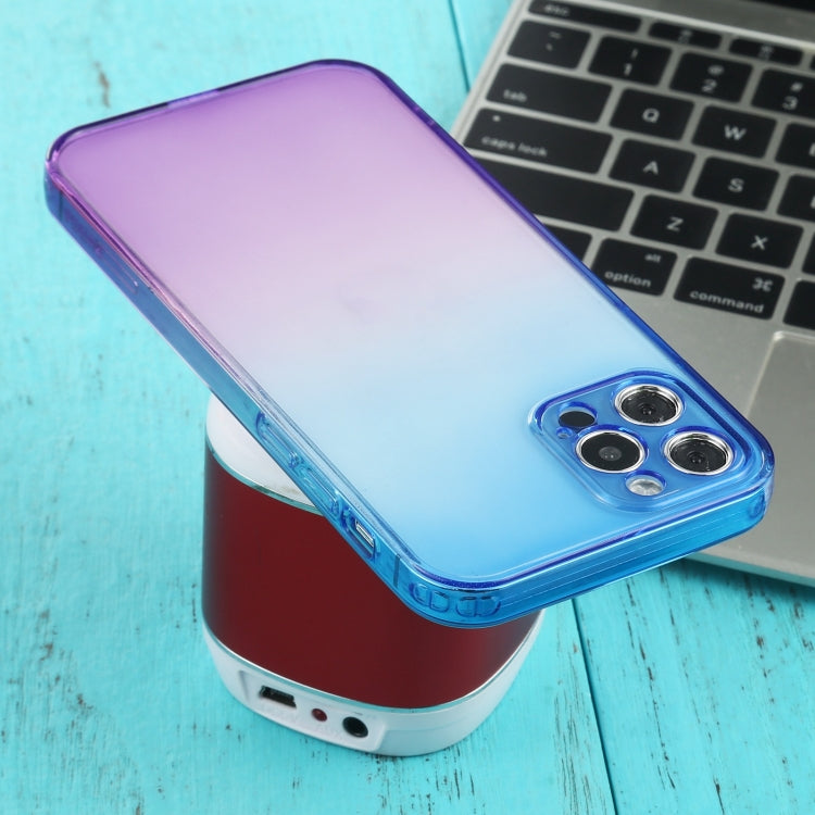 For iPhone 12 Pro Straight Edge Gradient Color TPU Protective Case