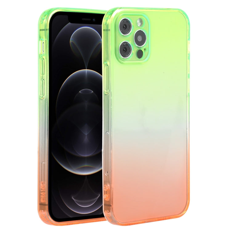 For iPhone 12 Pro Straight Edge Gradient Color TPU Protective Case
