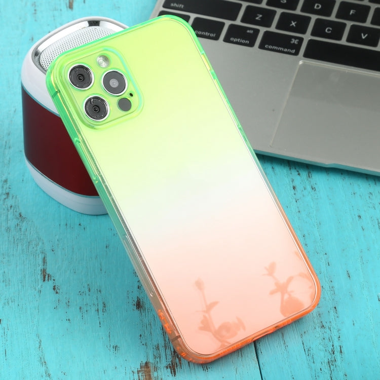For iPhone 12 Pro Straight Edge Gradient Color TPU Protective Case