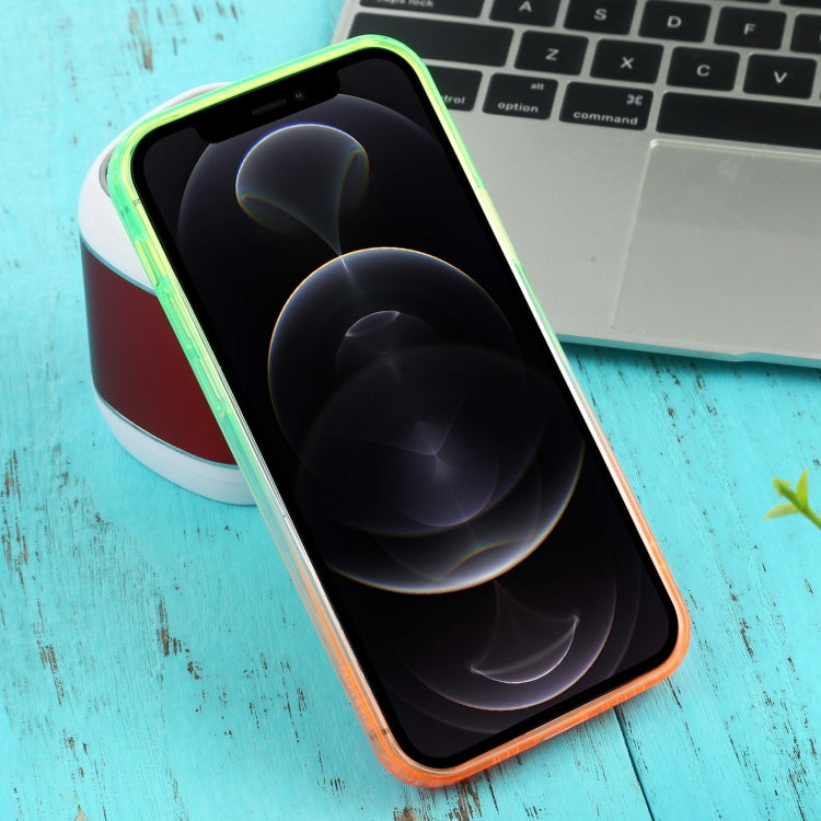 For iPhone 12 Pro Straight Edge Gradient Color TPU Protective Case