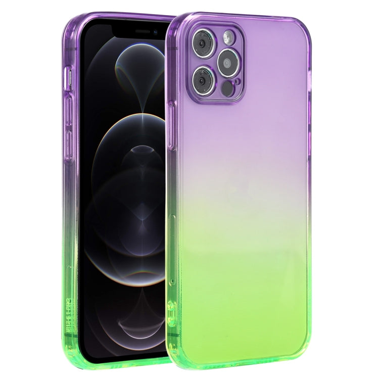 For iPhone 12 Pro Straight Edge Gradient Color TPU Protective Case