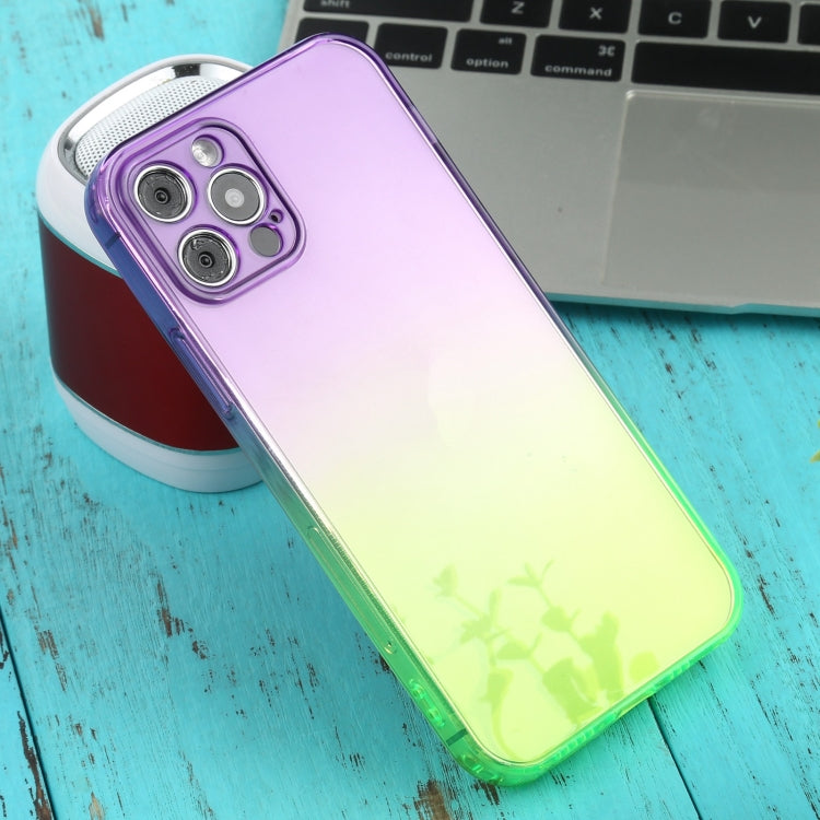 For iPhone 12 Pro Straight Edge Gradient Color TPU Protective Case