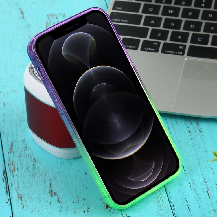 For iPhone 12 Pro Straight Edge Gradient Color TPU Protective Case