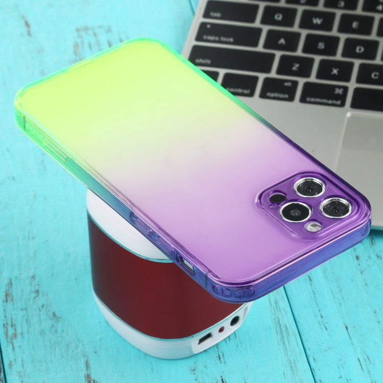 For iPhone 12 Pro Straight Edge Gradient Color TPU Protective Case
