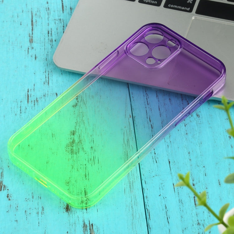 For iPhone 12 Pro Straight Edge Gradient Color TPU Protective Case