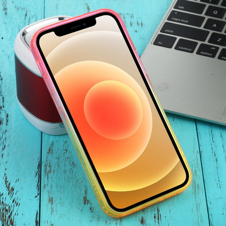 For iPhone 12 Straight Edge Gradient Color TPU Protective Case