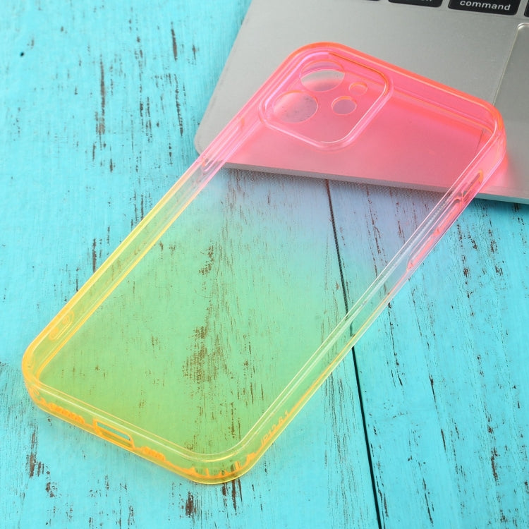 For iPhone 12 Straight Edge Gradient Color TPU Protective Case