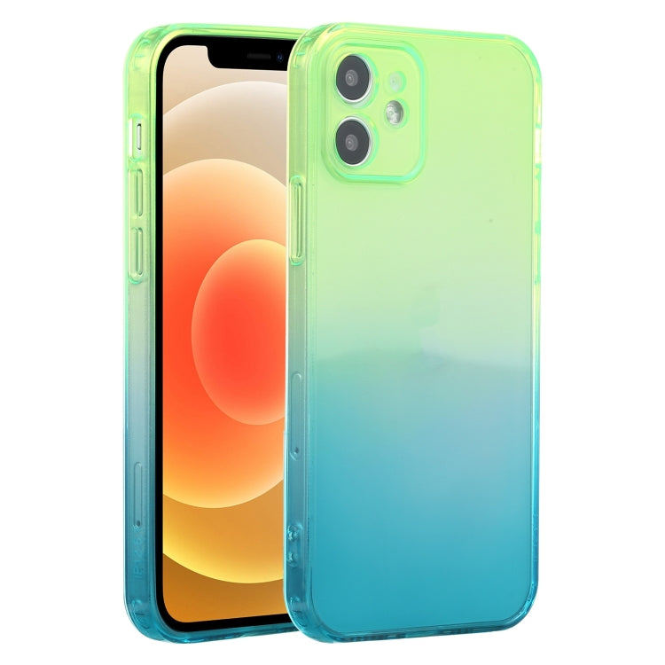 For iPhone 12 Straight Edge Gradient Color TPU Protective Case