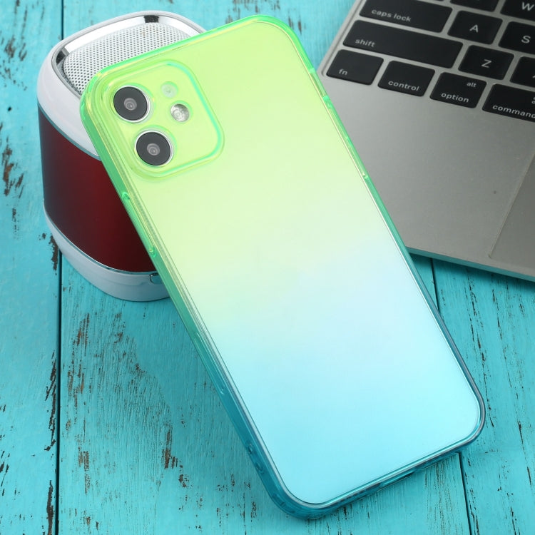 For iPhone 12 Straight Edge Gradient Color TPU Protective Case