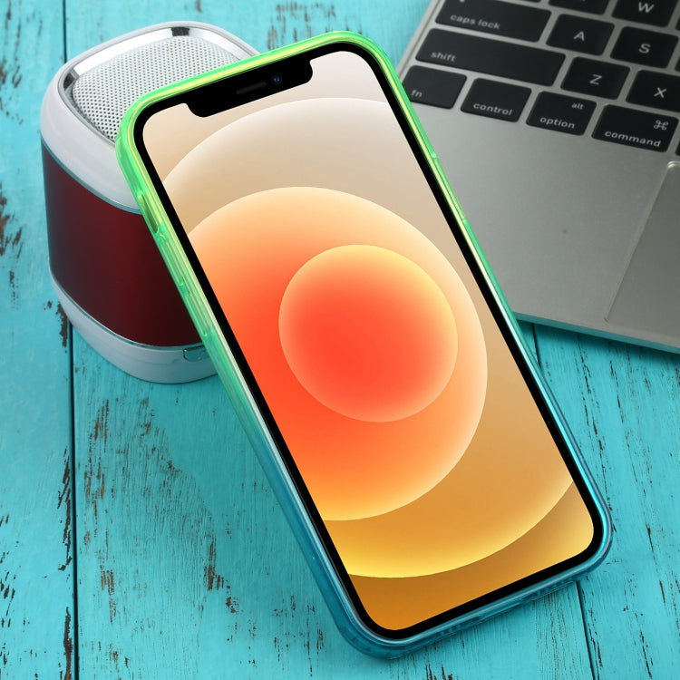 For iPhone 12 Straight Edge Gradient Color TPU Protective Case