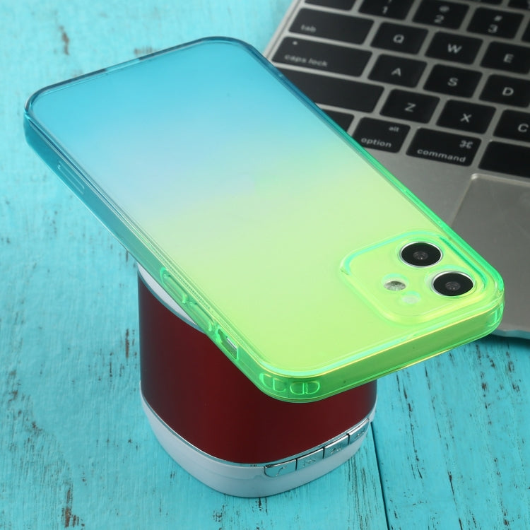 For iPhone 12 Straight Edge Gradient Color TPU Protective Case