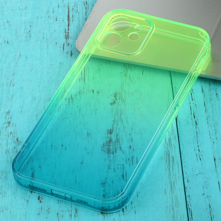 For iPhone 12 Straight Edge Gradient Color TPU Protective Case