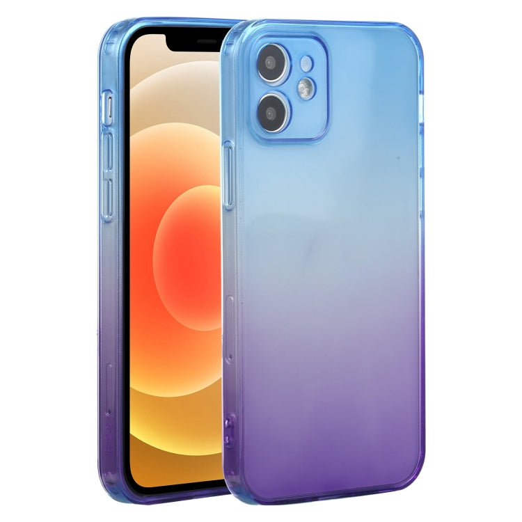 For iPhone 12 Straight Edge Gradient Color TPU Protective Case