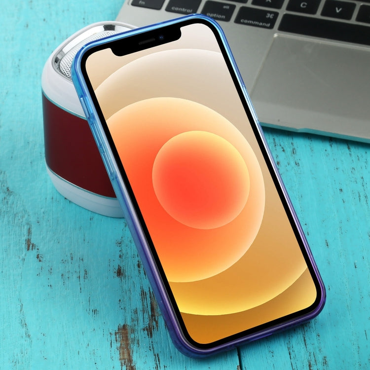 For iPhone 12 Straight Edge Gradient Color TPU Protective Case