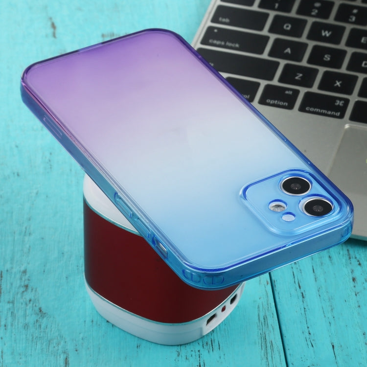 For iPhone 12 Straight Edge Gradient Color TPU Protective Case