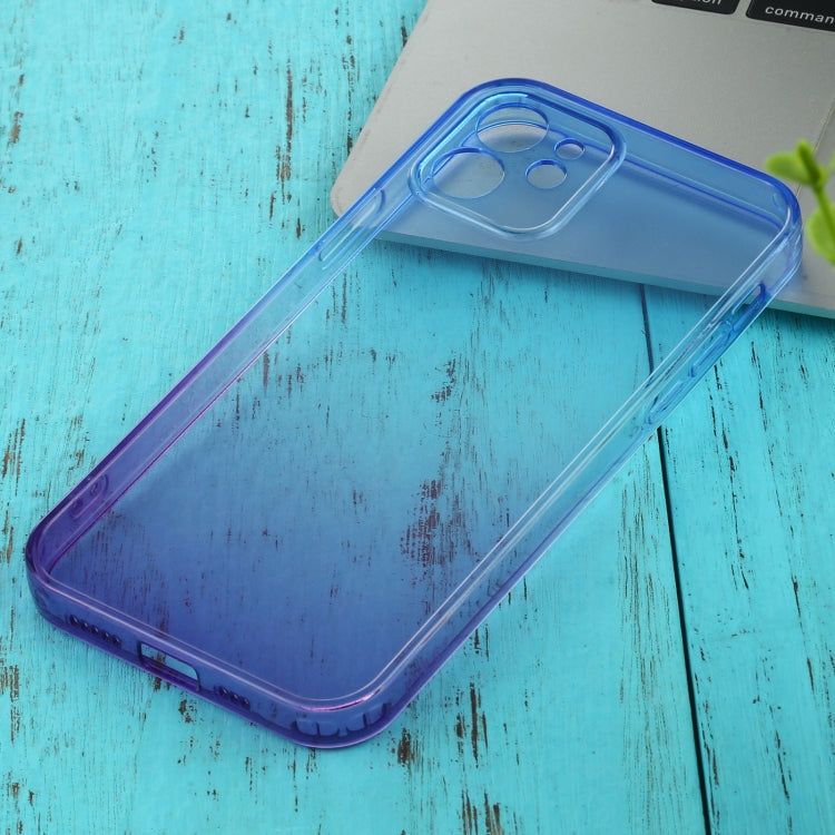 For iPhone 12 Straight Edge Gradient Color TPU Protective Case