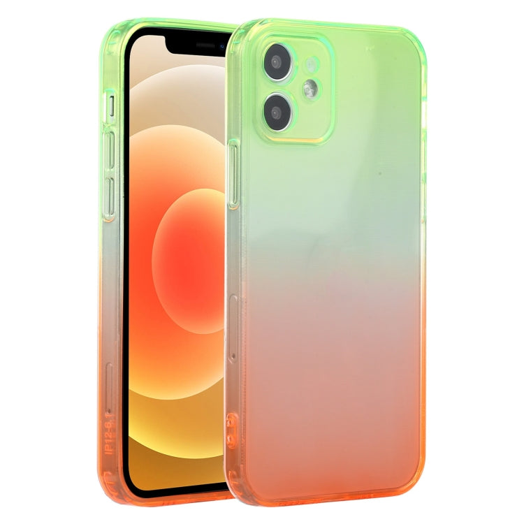 For iPhone 12 Straight Edge Gradient Color TPU Protective Case