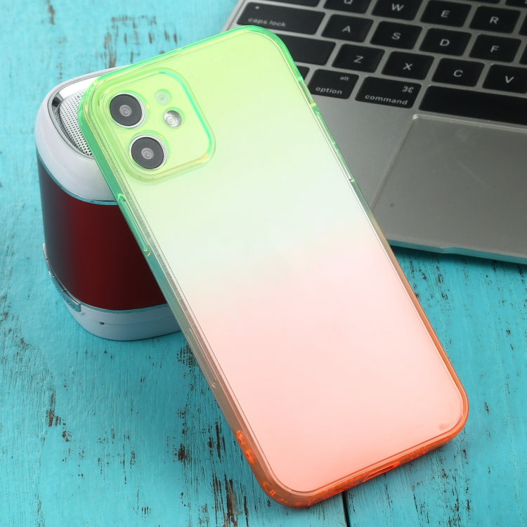 For iPhone 12 Straight Edge Gradient Color TPU Protective Case