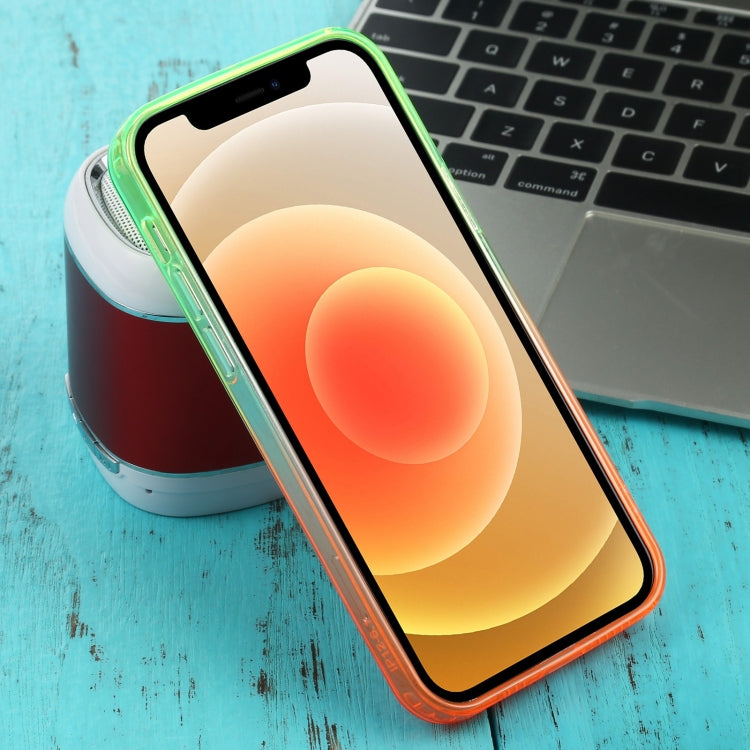 For iPhone 12 Straight Edge Gradient Color TPU Protective Case