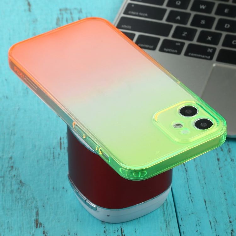 For iPhone 12 Straight Edge Gradient Color TPU Protective Case