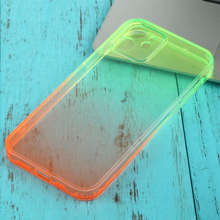 For iPhone 12 Straight Edge Gradient Color TPU Protective Case