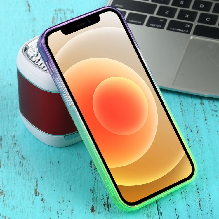 For iPhone 12 Straight Edge Gradient Color TPU Protective Case