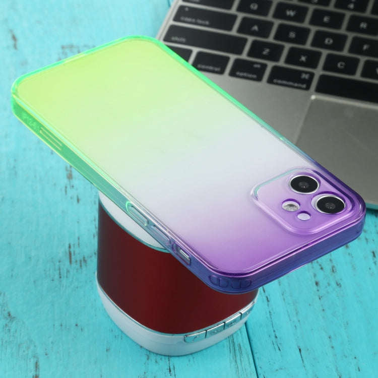 For iPhone 12 Straight Edge Gradient Color TPU Protective Case