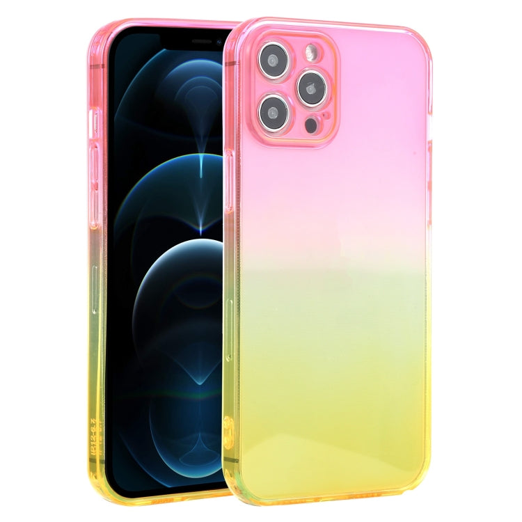 For iPhone 12 Pro Max Straight Edge Gradient Color TPU Protective Case